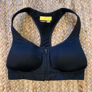 Under Armour | Black Front-Zip Sports Bra | 34A